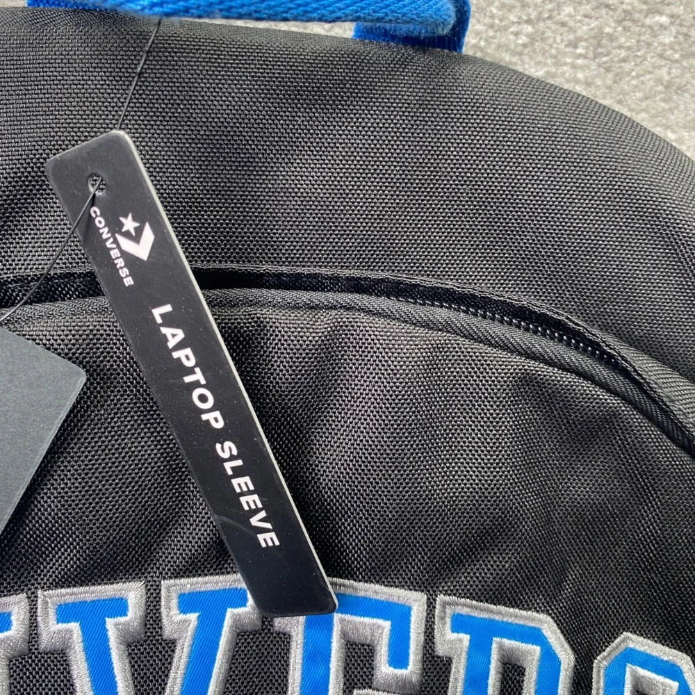 Converse Backpack Unisex O/S Black Blue Laptop Sleeve Collegiate Logo 9A5578-023
